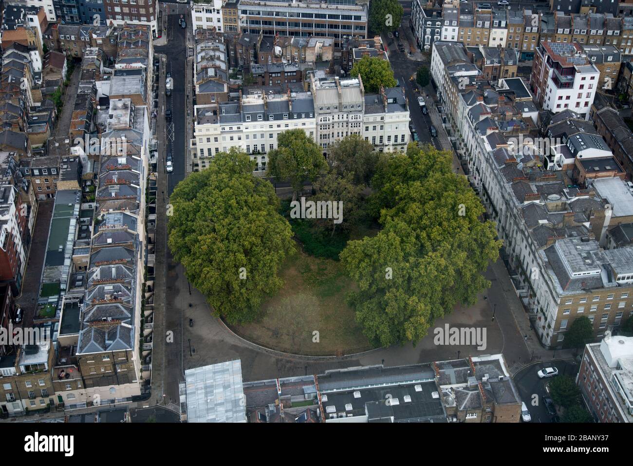 Veduta aerea della Città di Londra dalla BT Tower, 60 Cleveland St, Fitzrovia, Londra W1T 4JZ Foto Stock