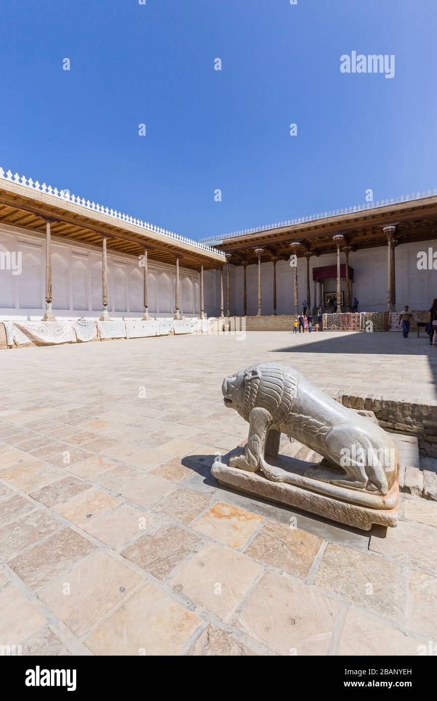 Corte di accoglienza e di incoronazione, nella fortezza di Ark, Bukhara, Buchara, Uzbekistan, Asia centrale, Asia Foto Stock