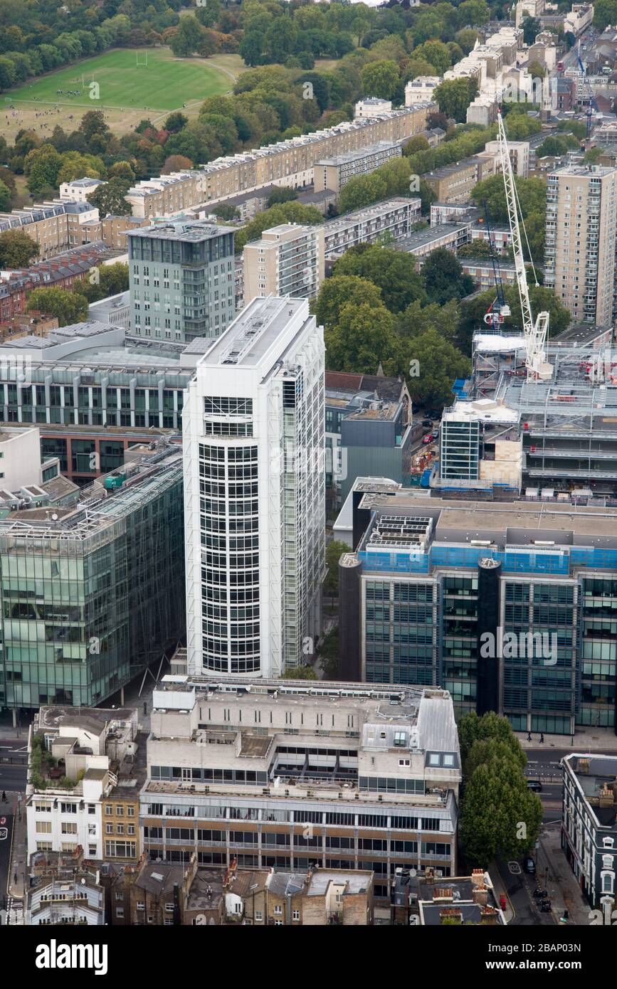 Veduta aerea di Chester Terrace 338 Euston Road Regents Park Estate Regents Place Londra dalla BT Tower, 60 Cleveland St, Fitzrovia, Londra W1T 4JZ Foto Stock