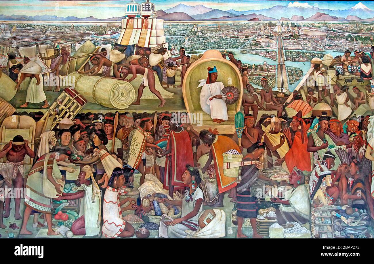 Diego Rivera murale nel Palazzo Nazionale, Città del Messico, Messico Foto Stock