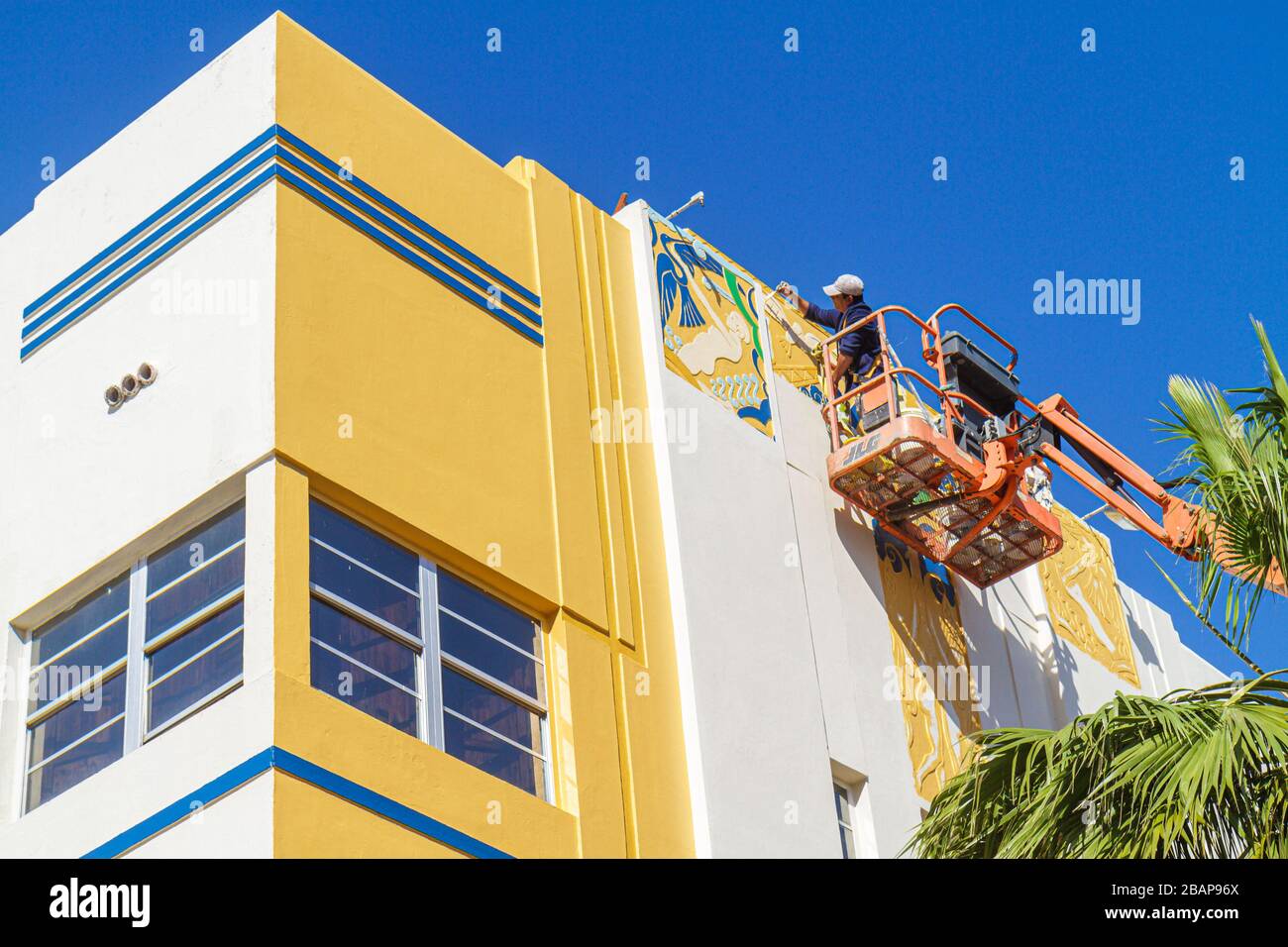 Miami Beach Florida,Ocean Drive,Ocean Water Five,hotel hotels alloggio motel motel,edificio,Art Deco,architettura,architettura,design,pittore,pai Foto Stock