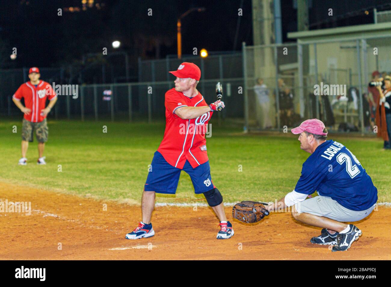 Miami Beach Florida, Flamingo Park, WWAST, Wurrior Amputee Wurrior Softball Team, disabili disabili disabili speciali esigenze, veterani, soldati, riabilitato Foto Stock