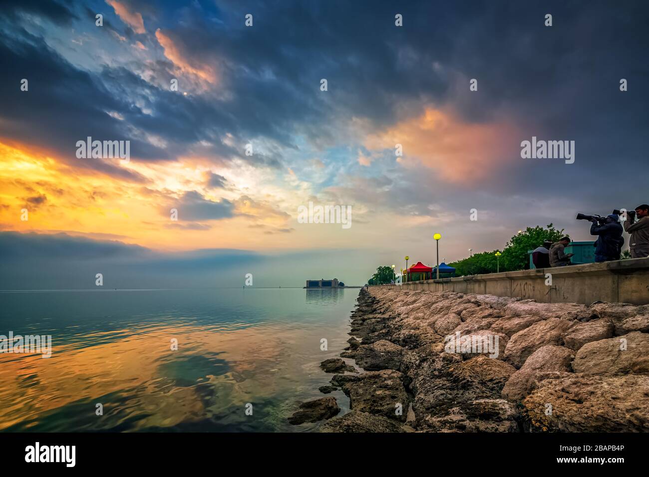 Drammatico sfondo Cloud in al Khobar Seaside in Arabia Saudita. Foto Stock