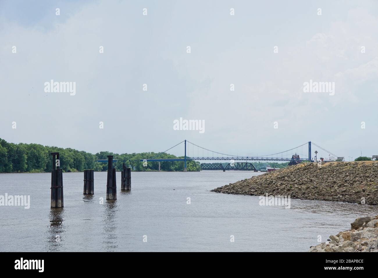 Ponte sul fiume Mississippi che collega Clinton IA e Fulton il Foto Stock