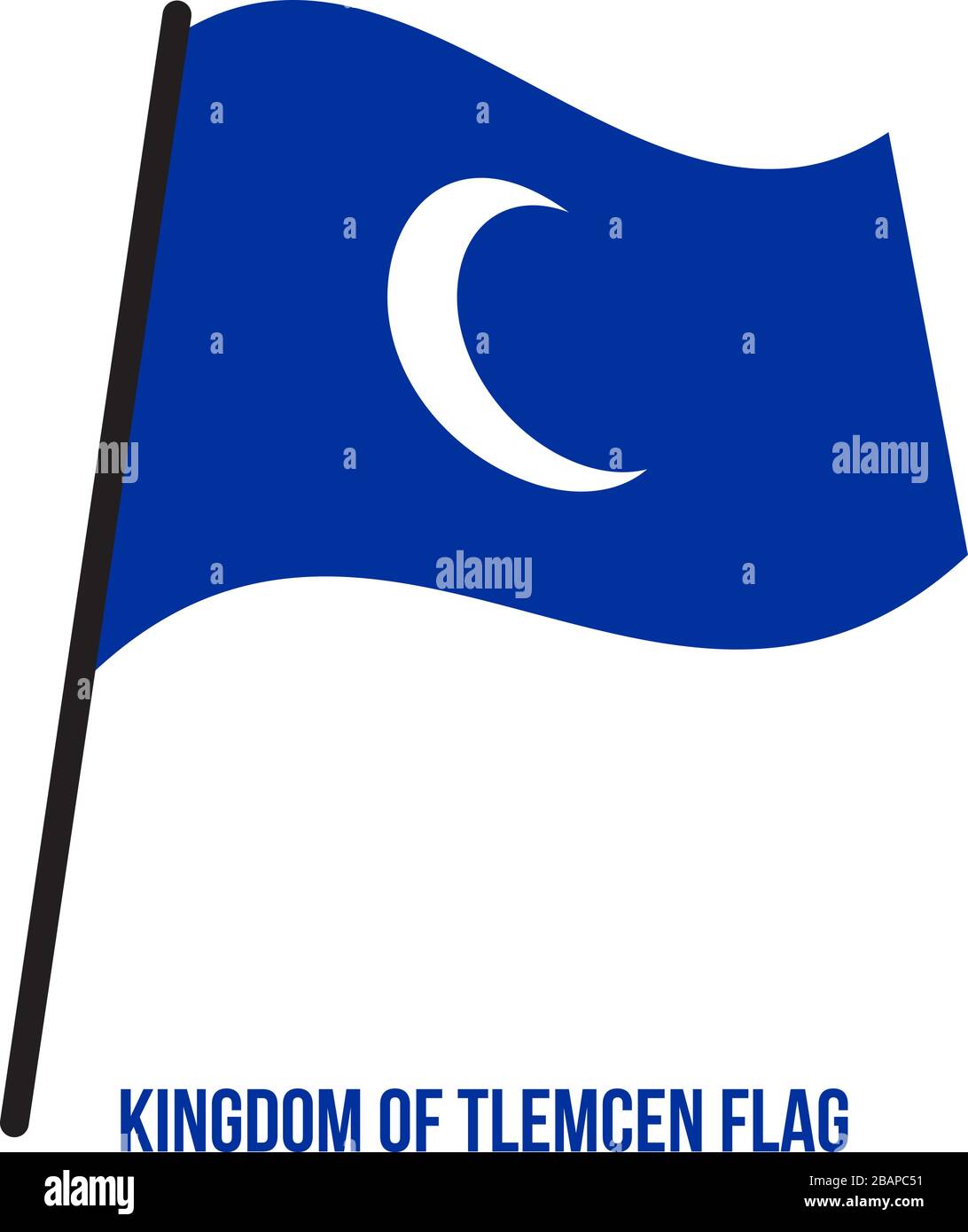 Regno di Tlemcen (1235-1554) bandiera sventola illustrazione vettoriale su sfondo bianco. Il Regno di Tlemcen o Zayyanid Regno di Tlemcen un riff Illustrazione Vettoriale