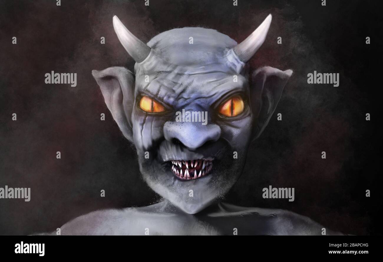 3d Demon Monster, pittura digitale Foto Stock