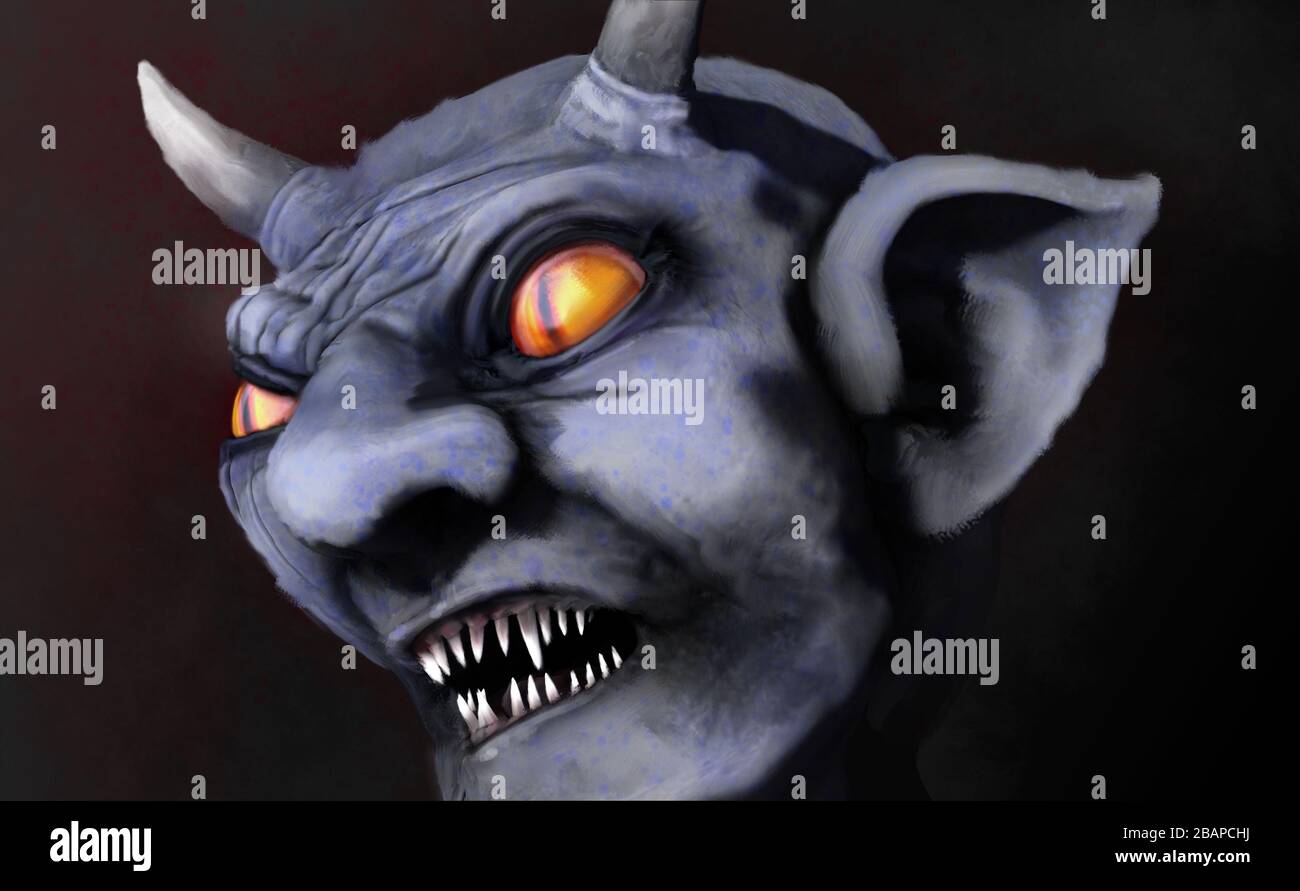 3d Demon Monster, pittura digitale Foto Stock