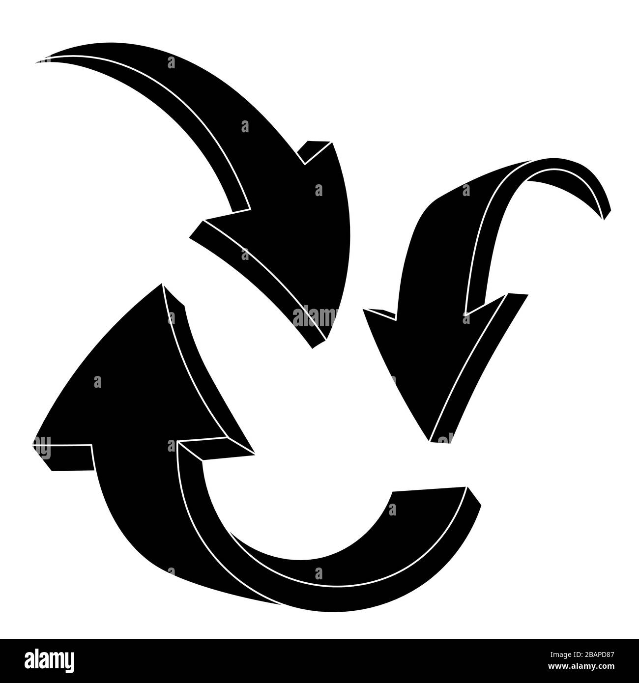 Frecce su e giù. Icone con contorno nero Illustrazione Vettoriale