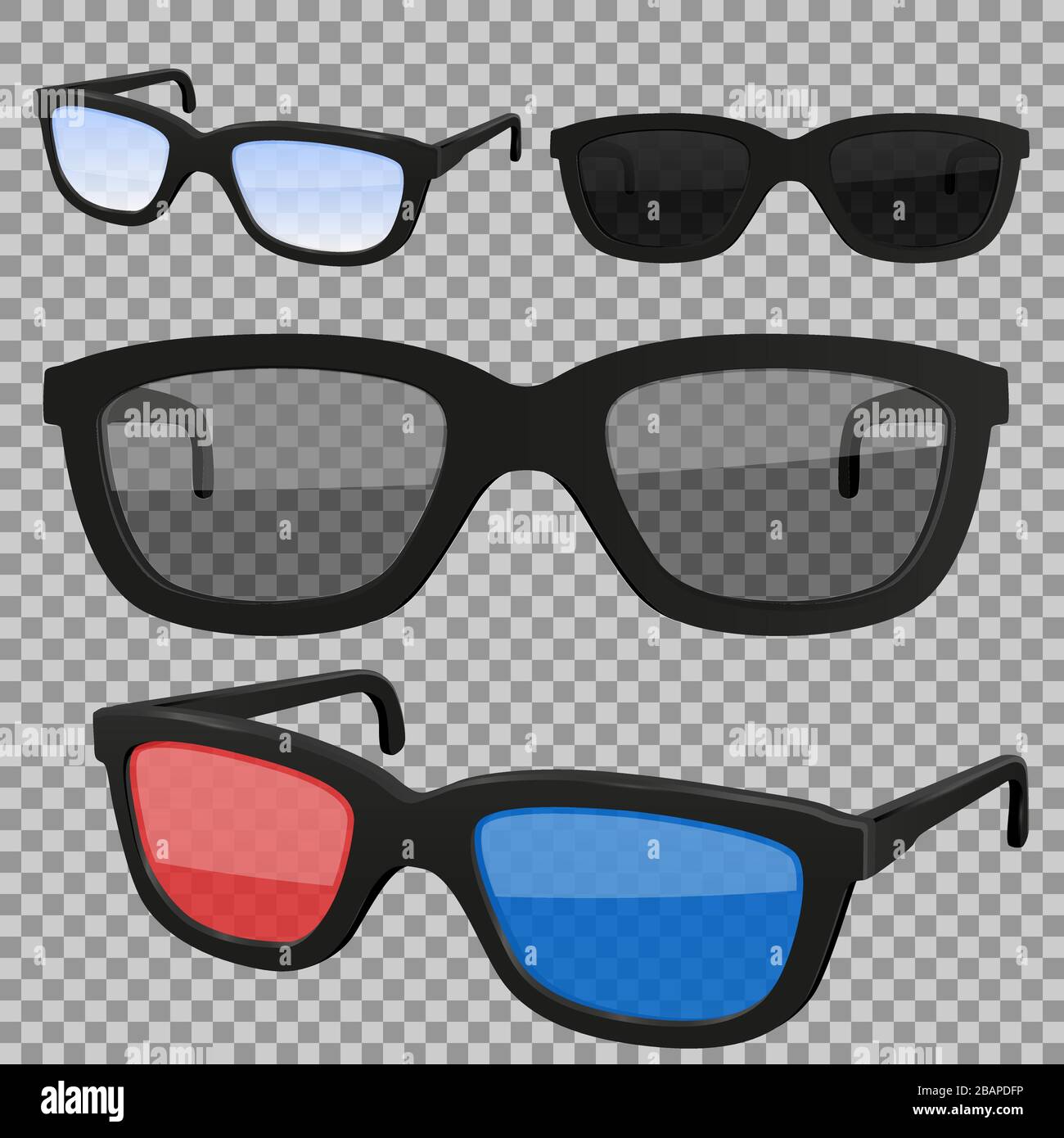 Set di occhiali, isolati Illustrazione Vettoriale