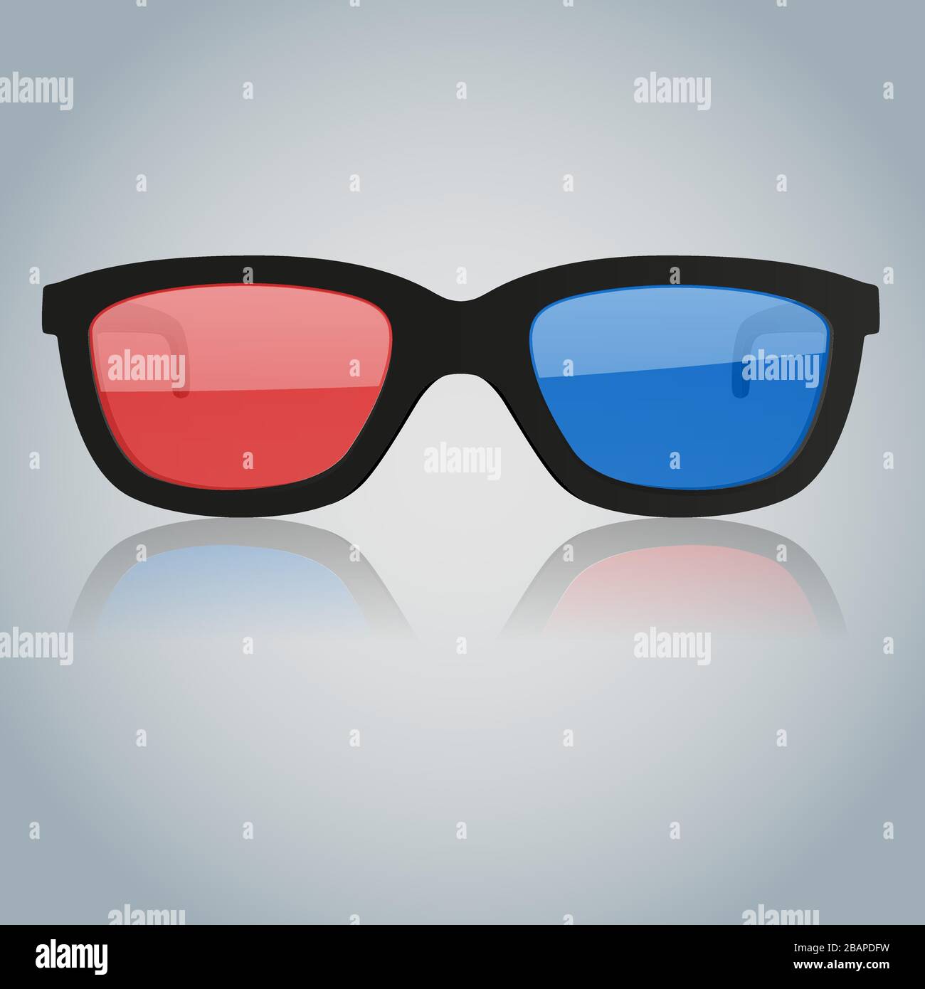 occhiali 3d su sfondo grigio Illustrazione Vettoriale