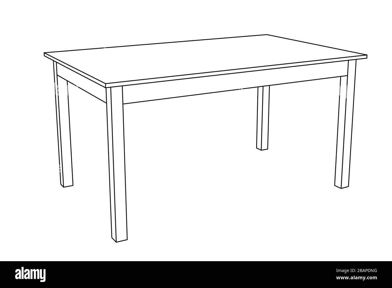 Tabella. Disegno di contorno Illustrazione Vettoriale