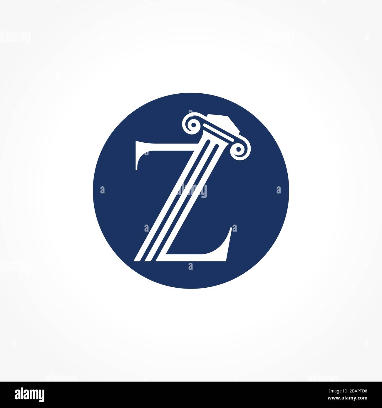 Lettera legale e legale Logo Z con modello vettoriale Creative Modern Circle. Lettera commerciale di legge Z Logo Design Illustrazione Vettoriale