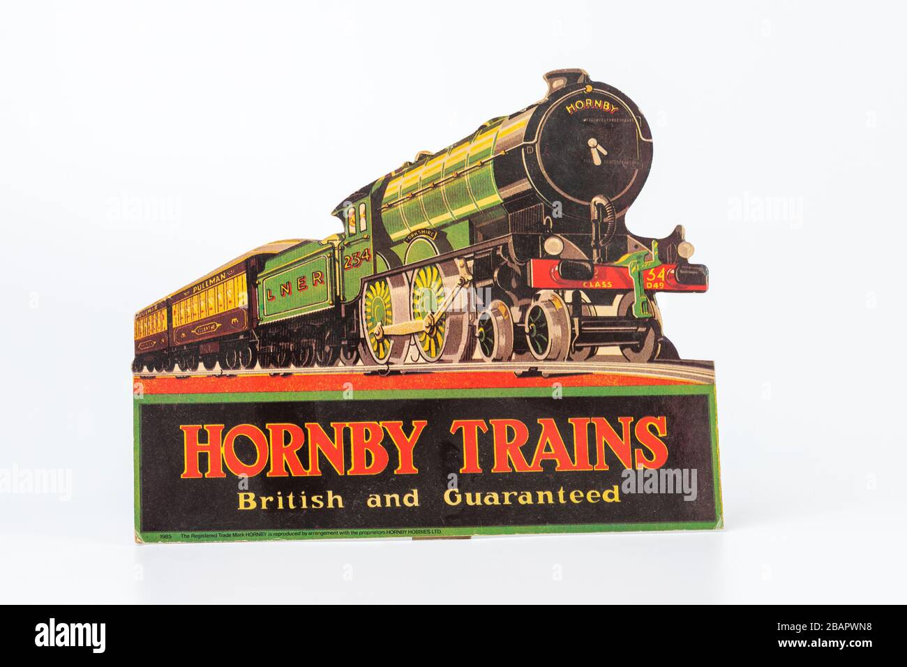 Un annuncio del punto di vendita Hornby Foto Stock