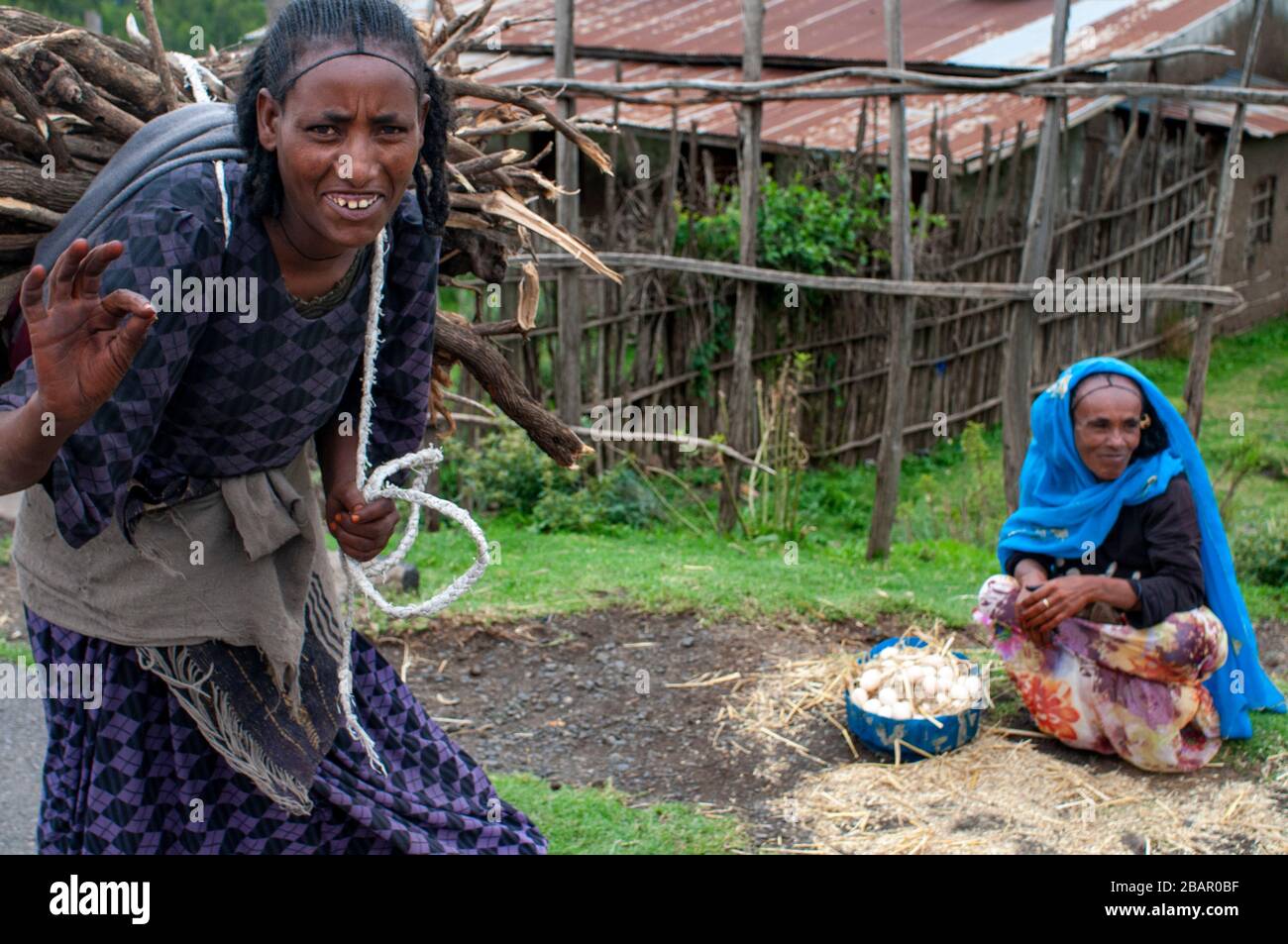 Mercato pubblico nella città di Mekele, regione Tigray, Etiopia in una giornata di sole. Foto Stock