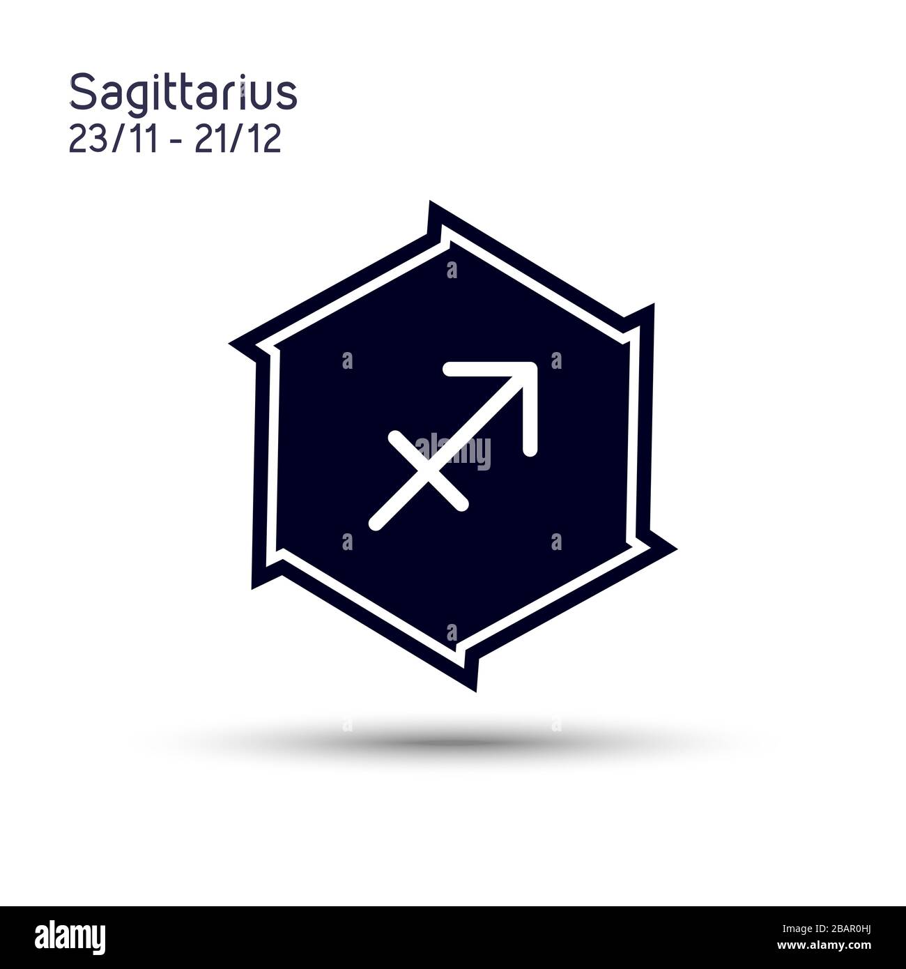 Immagine astratta del simbolo zodiacale Sagittario Illustrazione Vettoriale