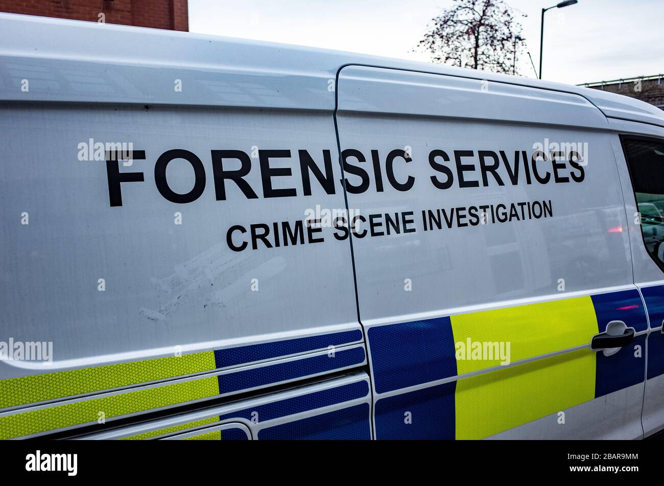 British Forensic Services veicolo di polizia Foto Stock