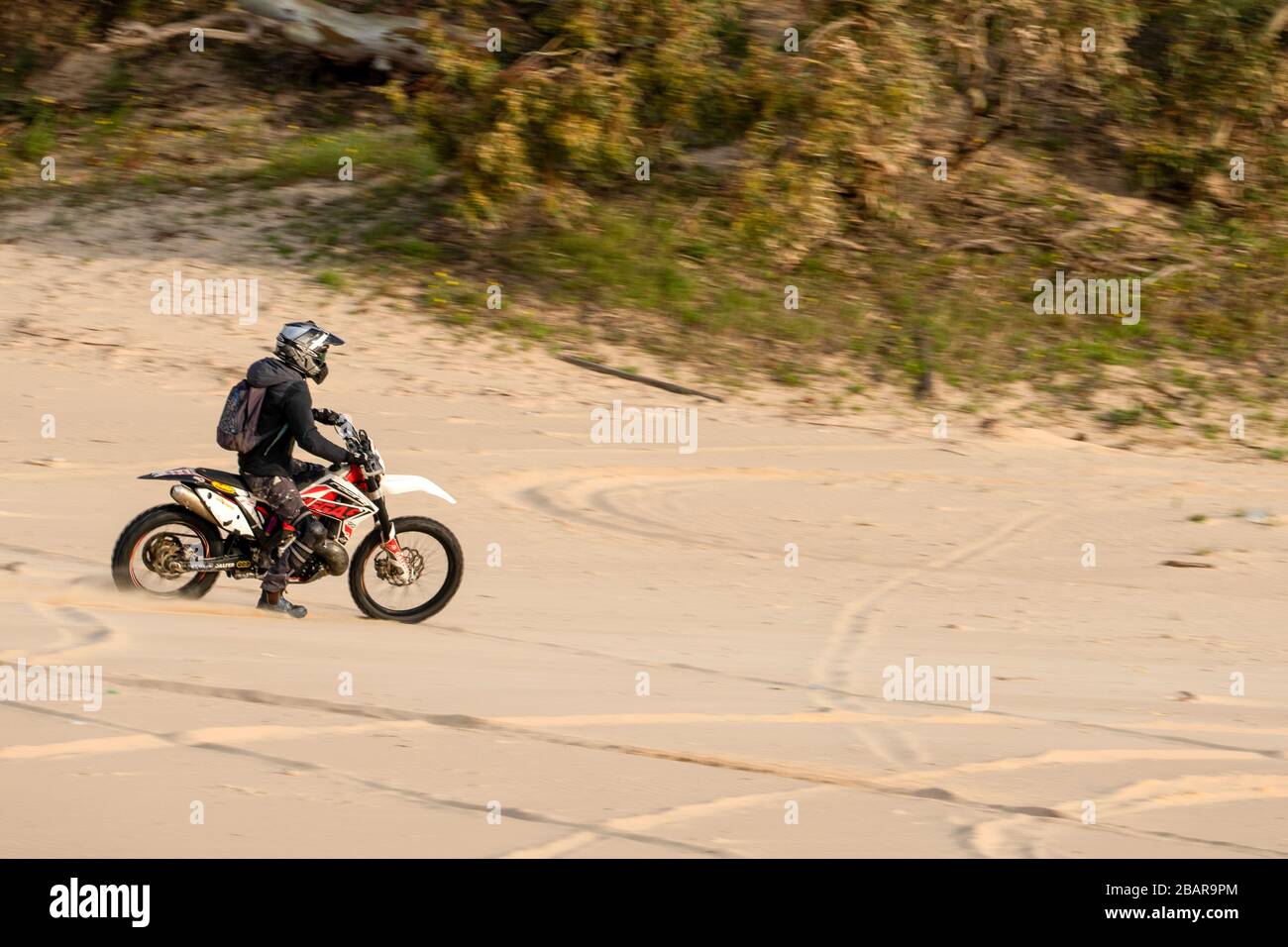 Cyclette su una duna di sabbia Foto Stock