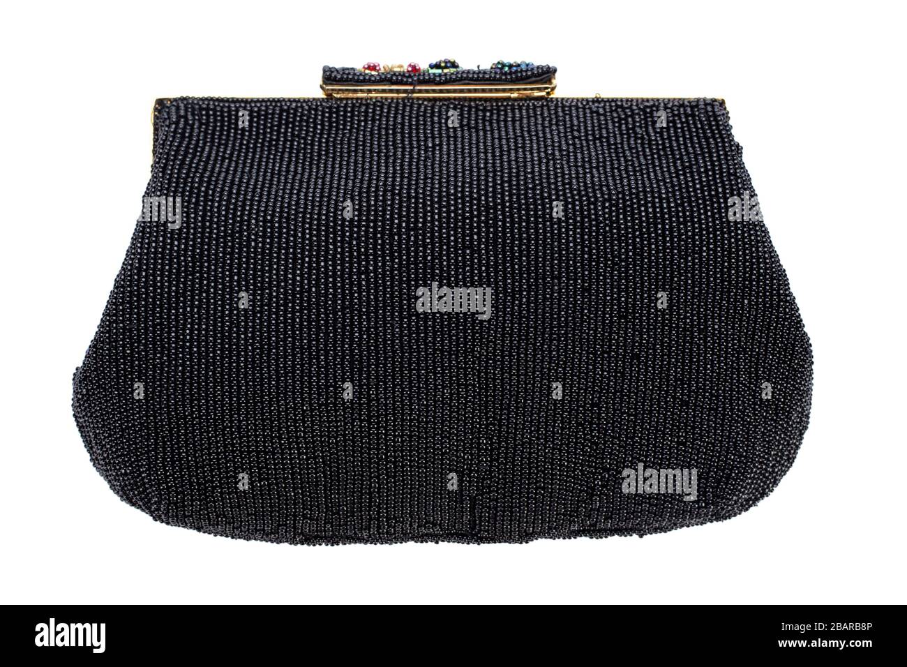 Borsa con bordino vintage. Isolata su sfondo bianco. Il file contiene il percorso di ritaglio Foto Stock