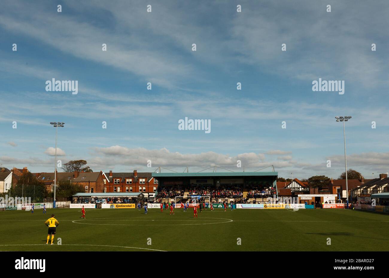 Una visione generale dell'azione nella partita tra Everton Ladies' e Bristol Academy Women's. Foto Stock