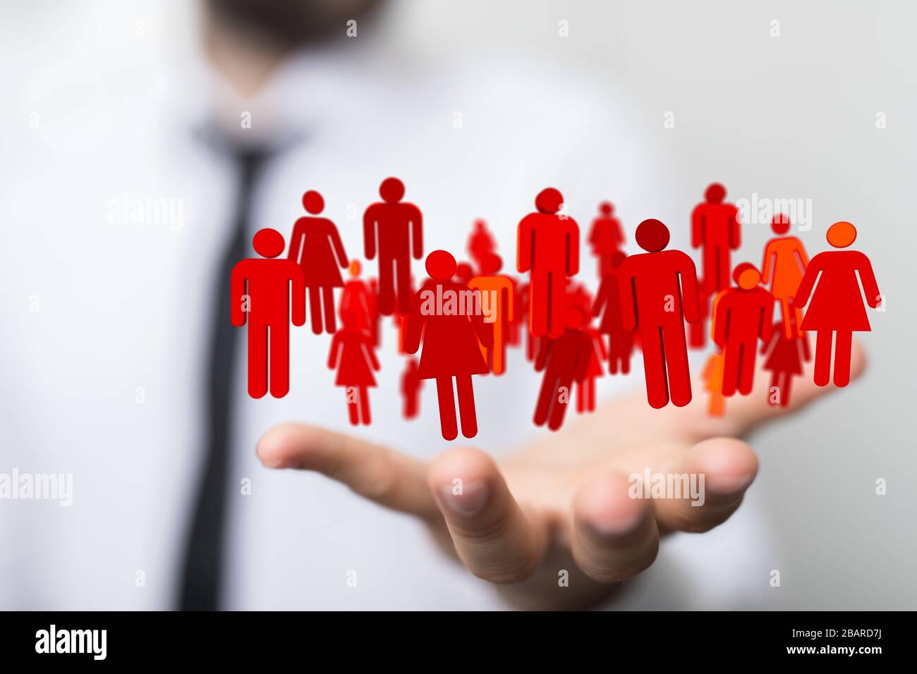 Un concetto di lavoro di squadra e di collaborazione Foto Stock