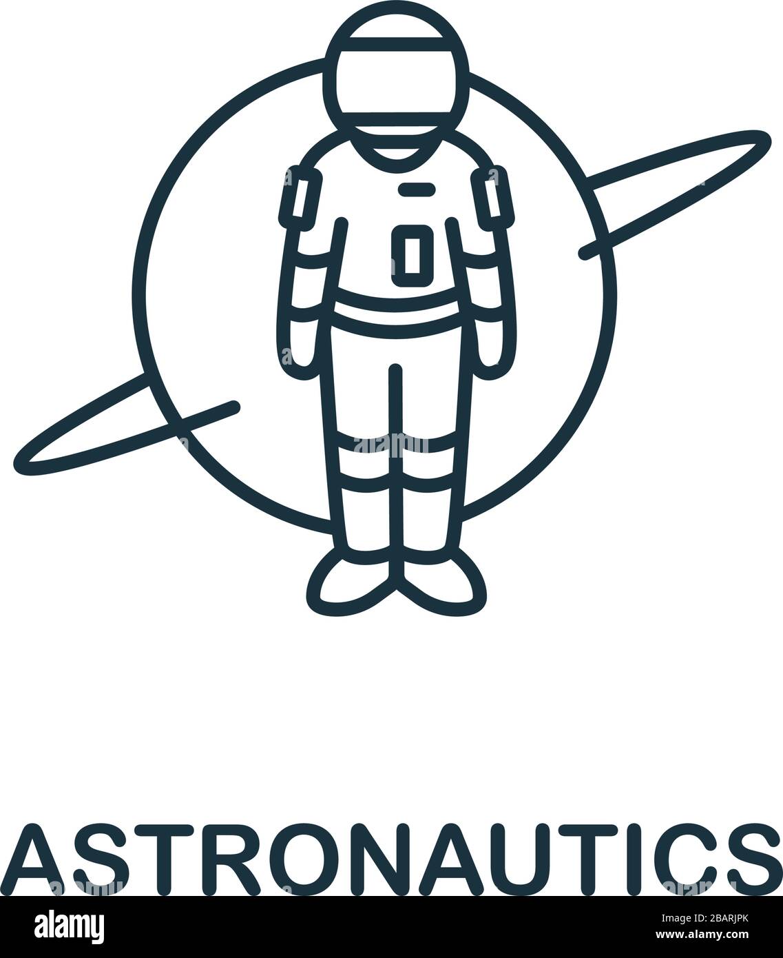 Icona Astronautica della collezione scientifica. Semplice elemento linea simbolo astronautica per modelli, web design e infografica Illustrazione Vettoriale