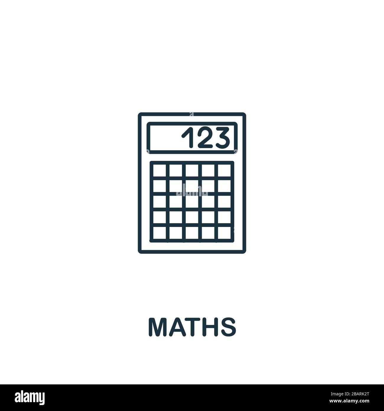 Icona matematica dalla collezione di scienze. Semplice elemento linea Math simbolo per modelli, web design e infografica Foto Stock