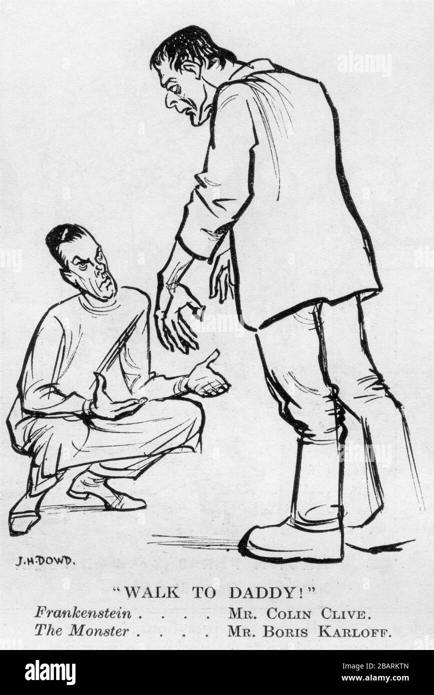 COLIN CLIVE come Henry Frankenstein e BORIS KARLOFF come The Monster in FRANKENSTEIN 1931 regista JAMES WHALE romanzo Mary Shelley Universal Pictures Foto Stock
