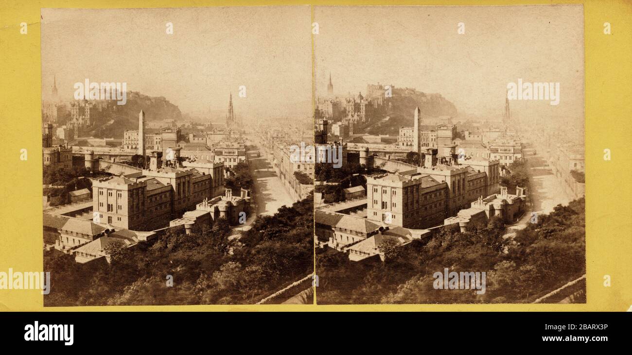 Edimburgo dalla collina di Calton, 1865, da Archibald Burns Foto Stock