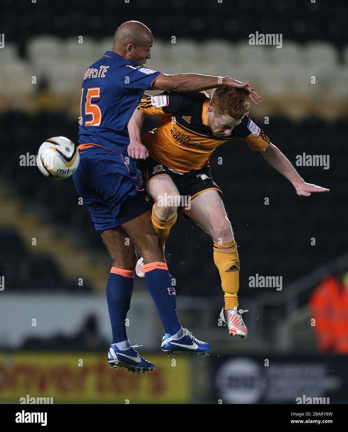 Stephen Quinn e Alex Baptiste di Blackpool Foto Stock