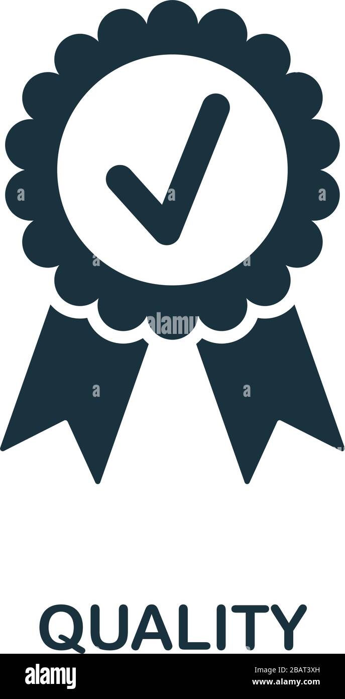 Icona qualità. Elemento semplice dalla raccolta di controlli. Icona qualità piena per modelli, infografiche e altro ancora Illustrazione Vettoriale
