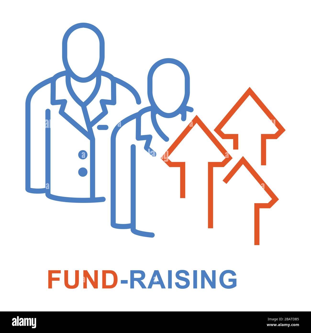 Icona di fundraising e crowdfunding - logo di avvio di fondi di rischio Illustrazione Vettoriale