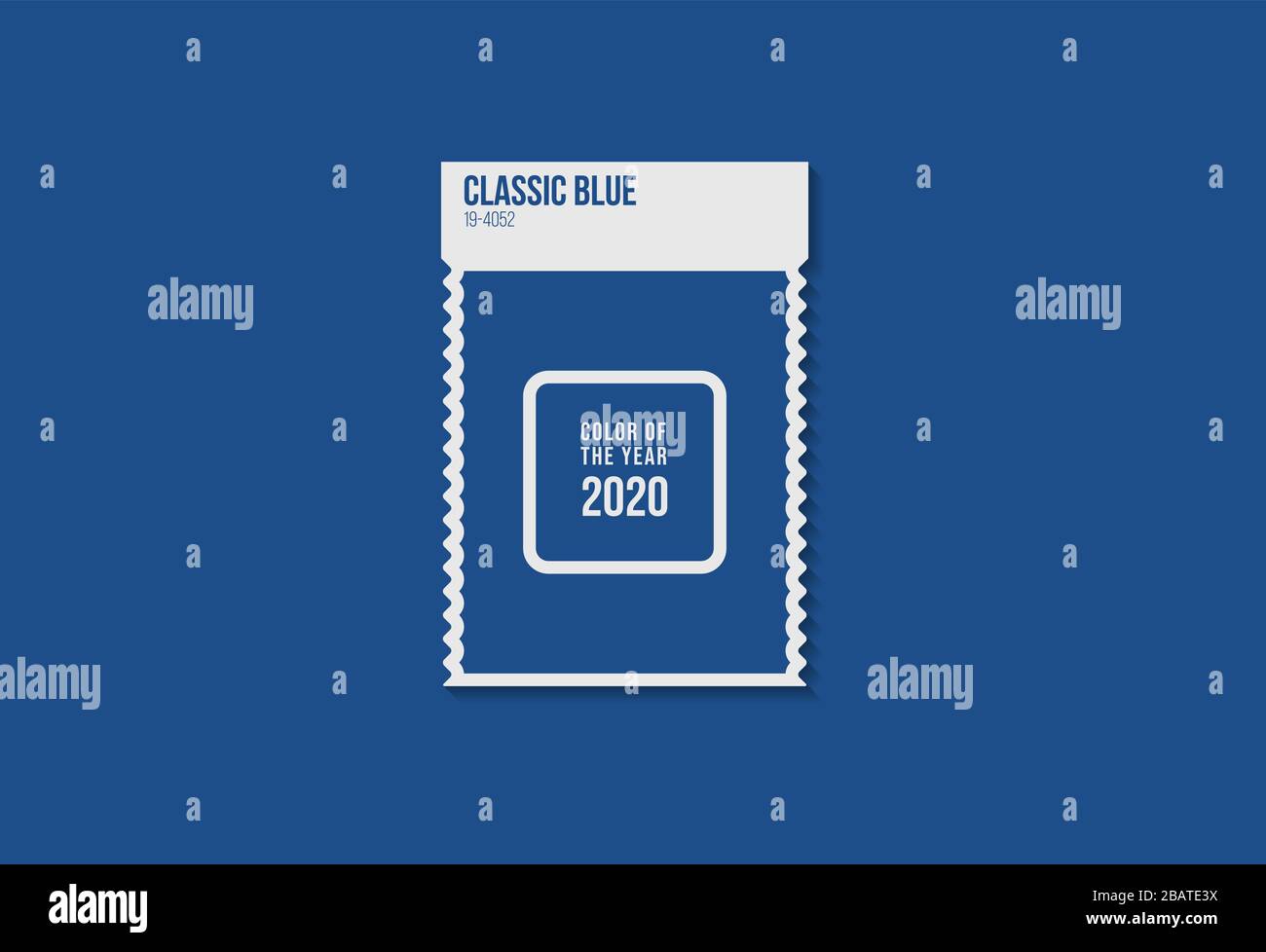 Classic Blue color of the Year 2020, trendy color of 2020, Swatch di colore blu. Illustrazione Vettoriale