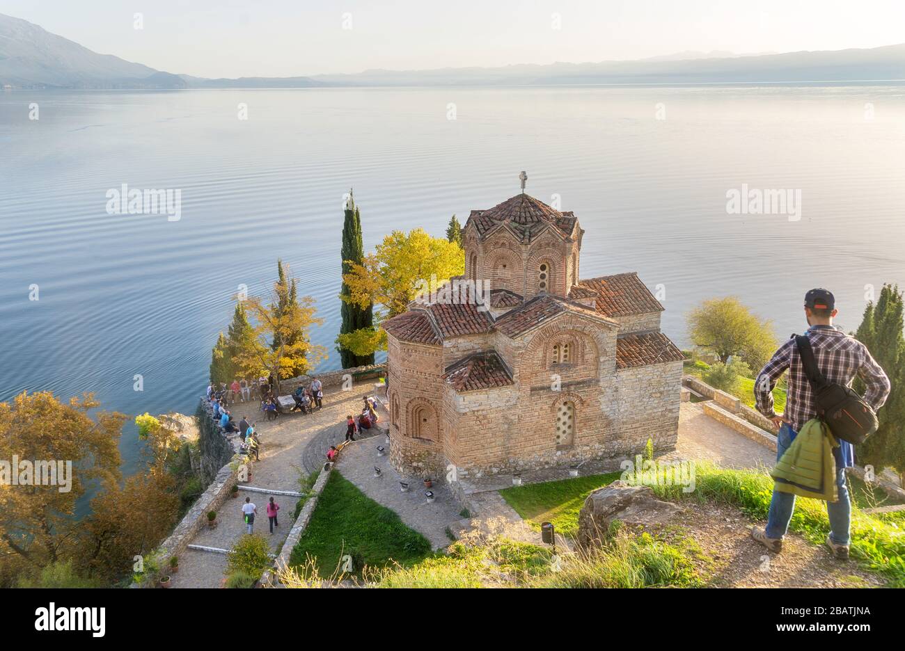 La Chiesa di San Giovanni a Kaneo, il lago di Ohrid Macedonia Foto Stock