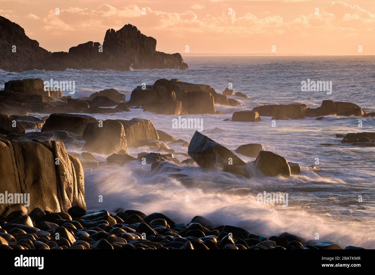 St Loy's Cove, Land's End, Cornwall, Inghilterra Foto Stock