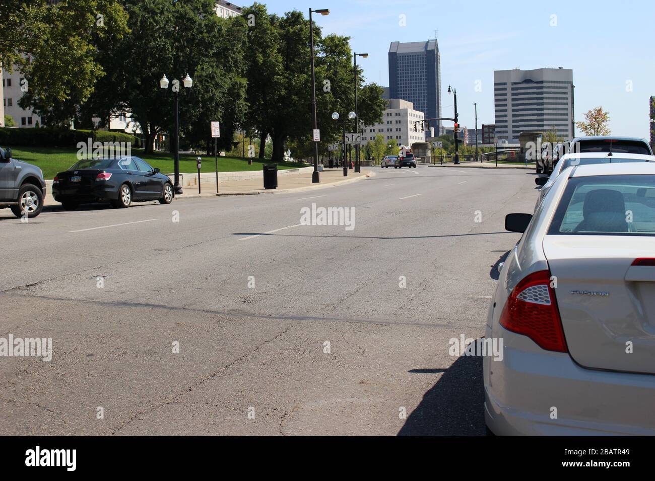 Percorso a piedi Alexander Park, Downtown Columbus Ohio City Streets Foto Stock