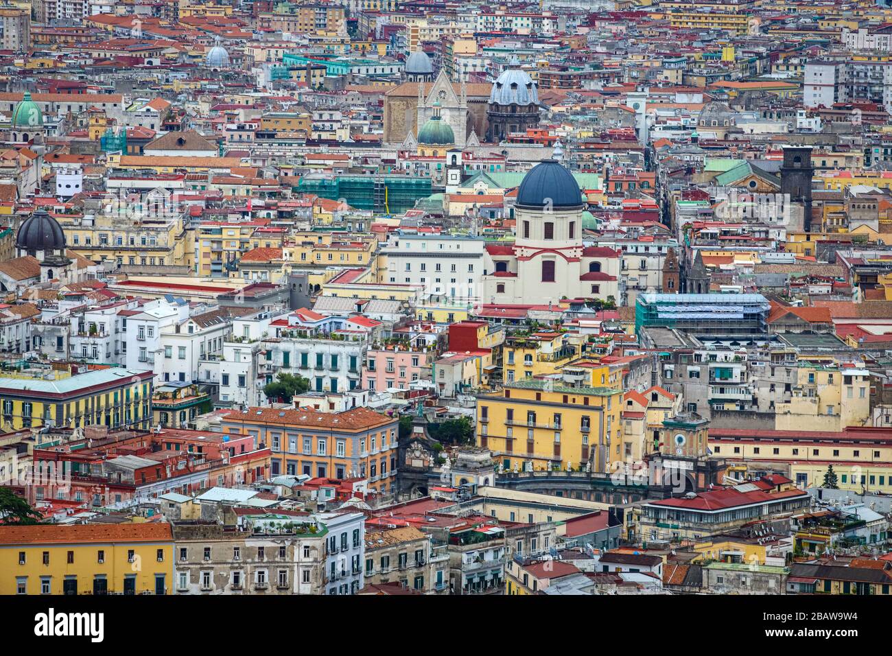 Vista panoramica di Napoli, Italia Foto Stock