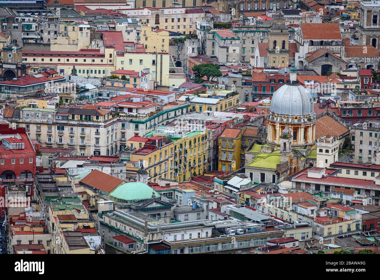 Vista panoramica di Napoli, Italia Foto Stock