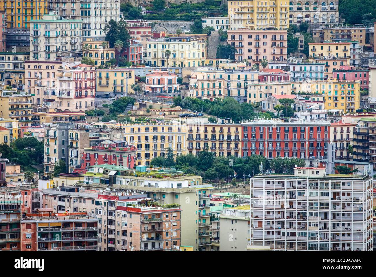 Vista panoramica di Napoli, Italia Foto Stock