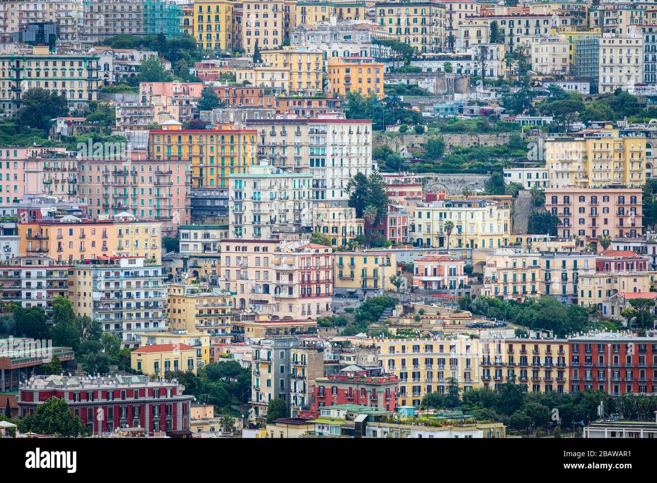 Vista panoramica di Napoli, Italia Foto Stock