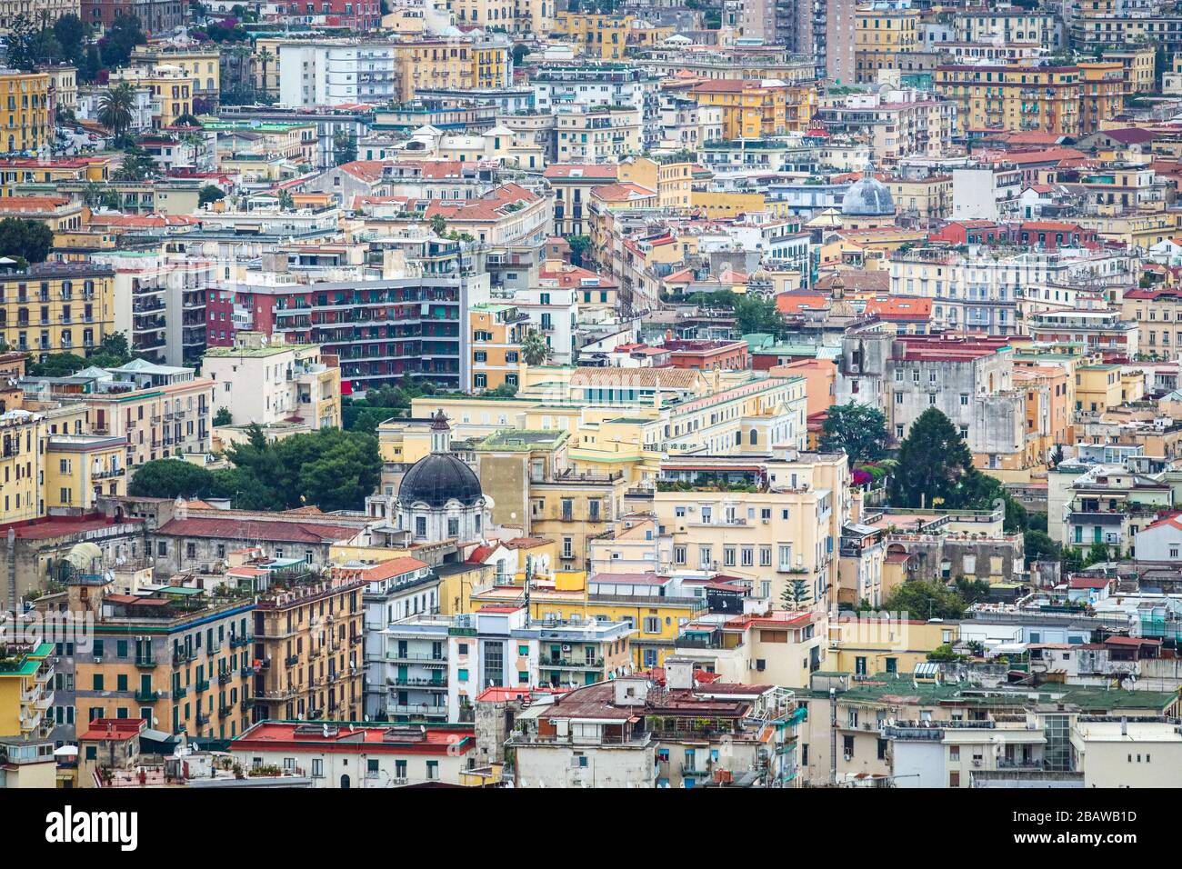 Vista panoramica di Napoli, Italia Foto Stock