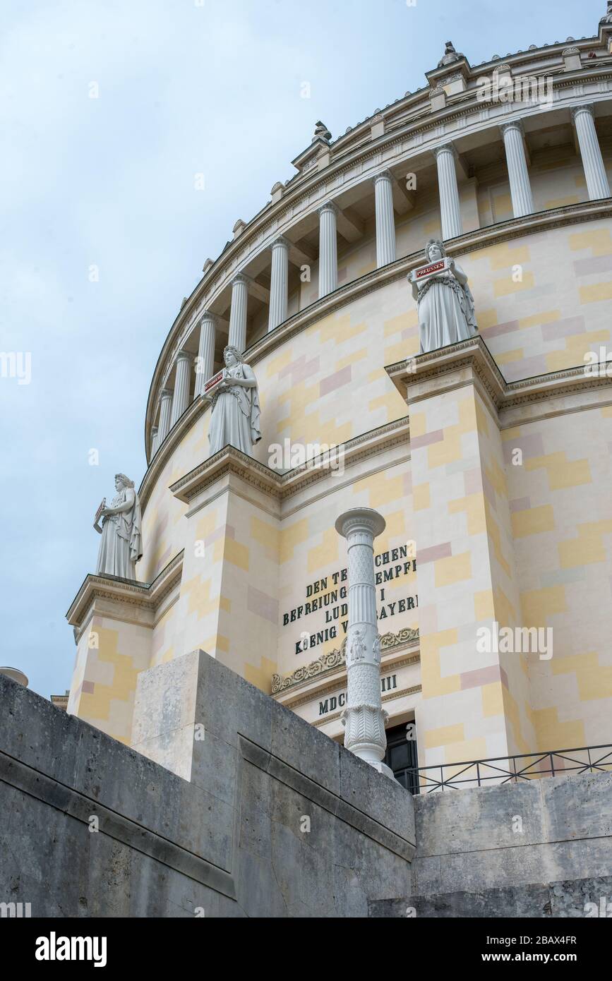 Il Befreiungshalle (Sala di Liberazione) di Kelheim, costruito dal re di Baviera Ludovico i dopo la vittoria su Napoleone, Baviera/Germania Foto Stock