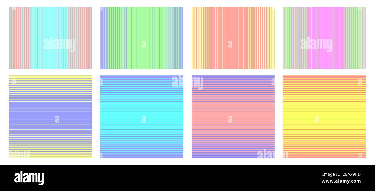 Illustrazione vettoriale che include una serie di sfondi testurizzati costituiti da tracciati lineari multicolore. Illustrazione Vettoriale