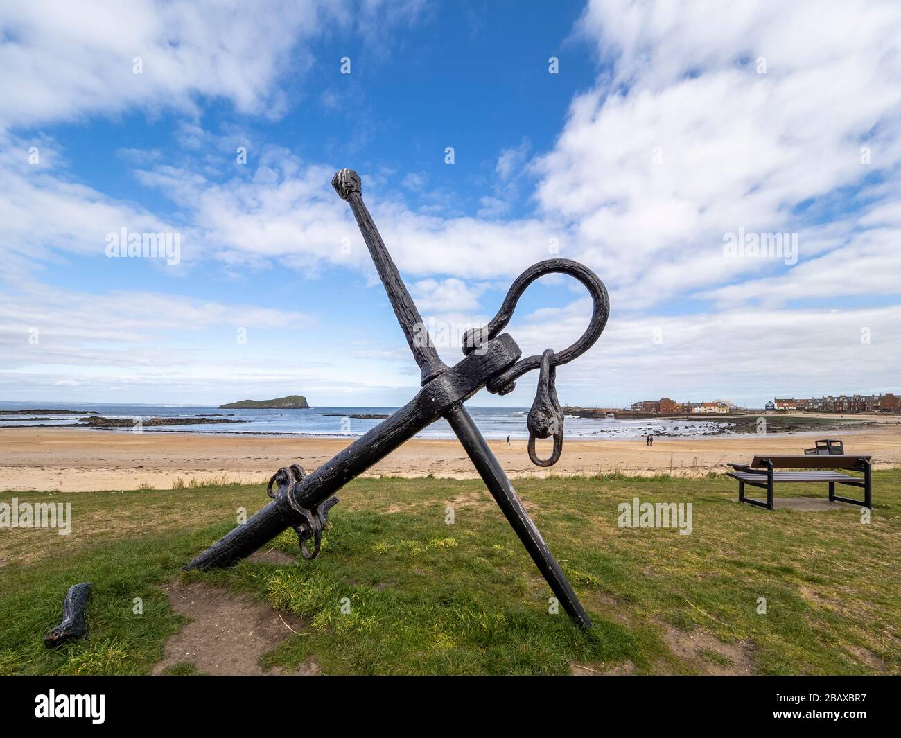 Spiaggia vuota a North Berwick, East Lothian, Scozia, a causa della minaccia di Coronavirus. Foto Stock