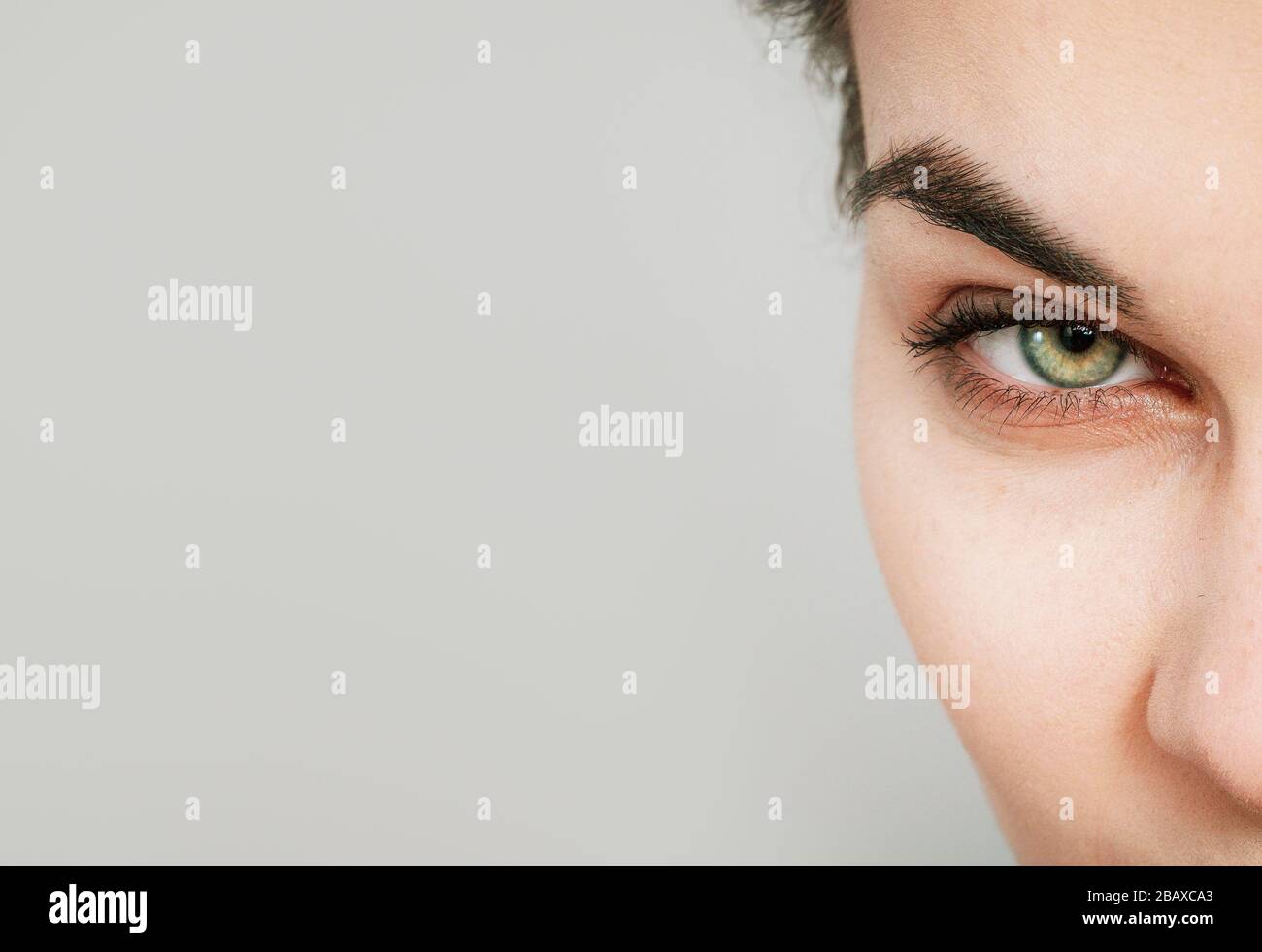 bellissimo occhio umano primo piano macro dettaglio shot Foto Stock