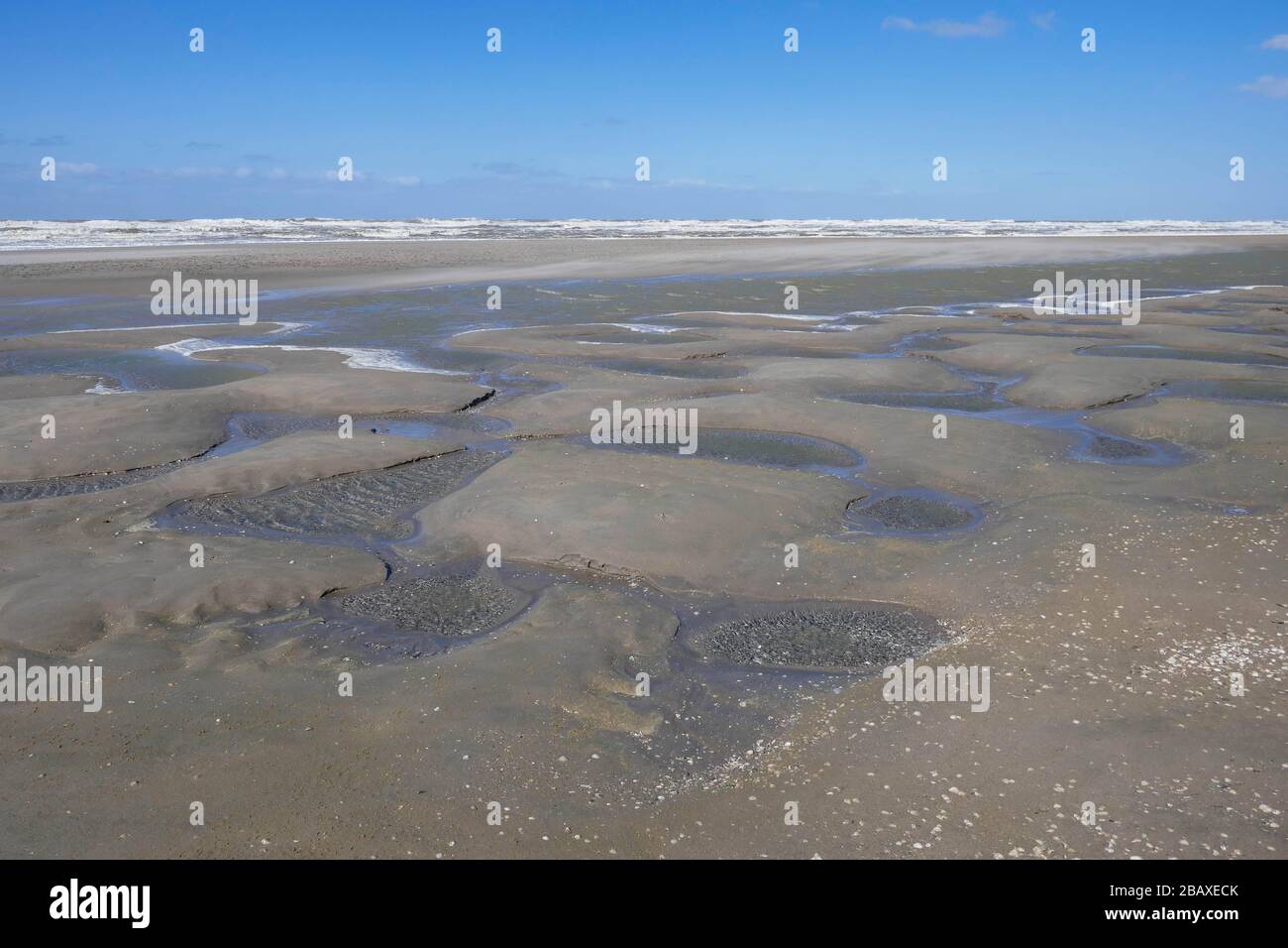 spiaggia e vista sul mare a Kijkduin, Olanda Foto Stock