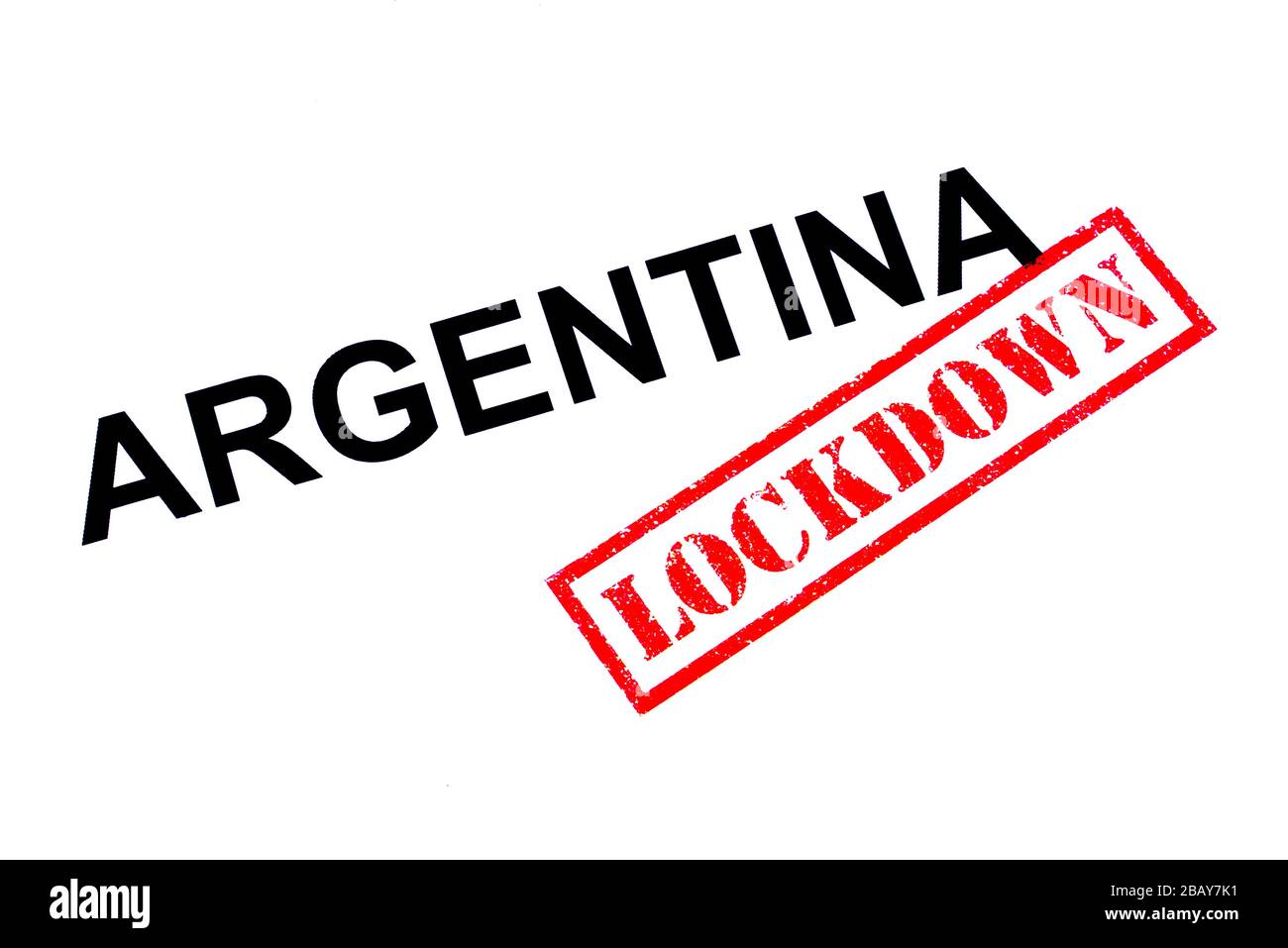 ARGENTINA con un francobollo rosso IN gomma LOCKDOWN. Foto Stock