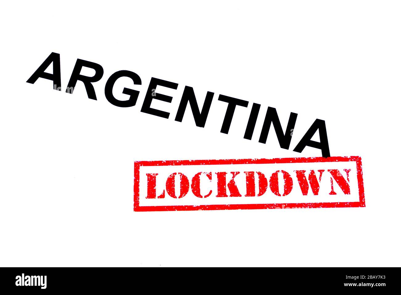 ARGENTINA con un francobollo rosso IN gomma LOCKDOWN. Foto Stock