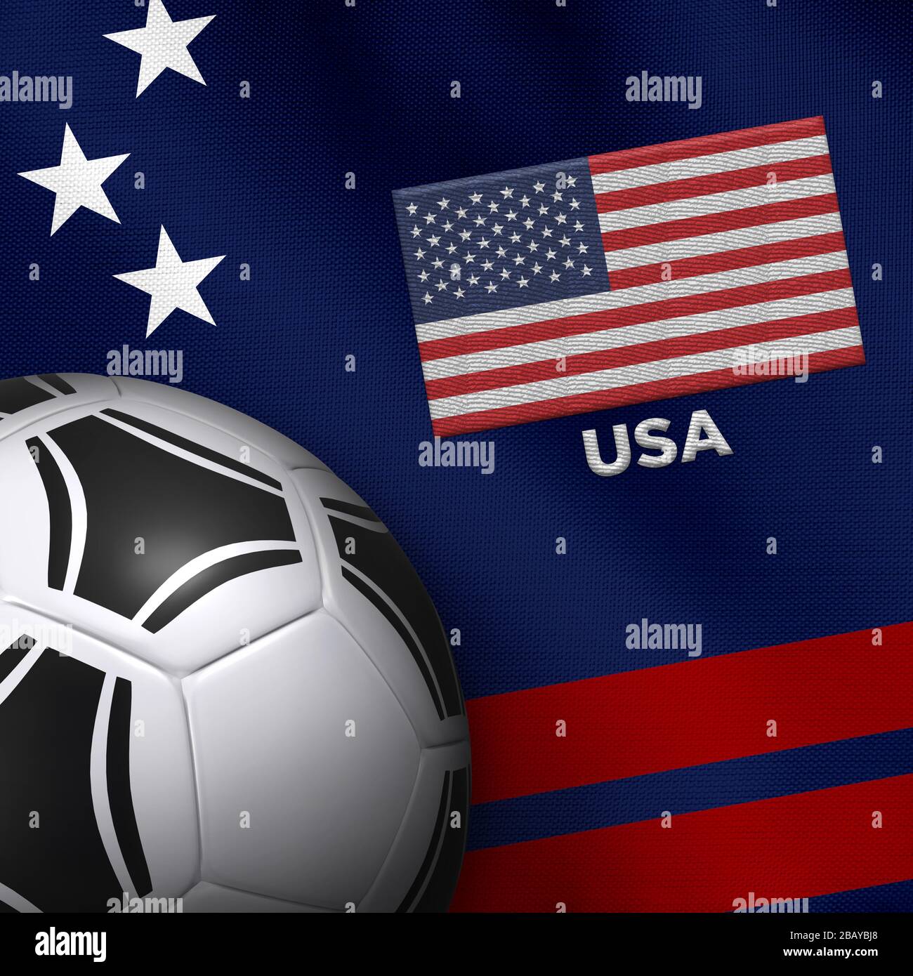 Pallone da calcio e maglia nazionale dell'Italia. Foto Stock