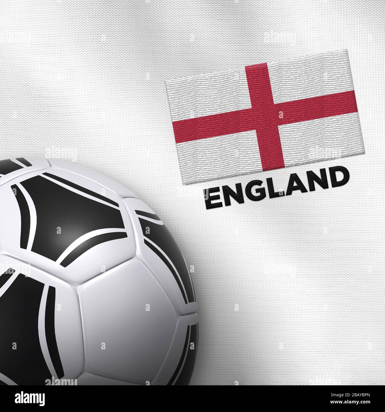 Pallone da calcio e maglia nazionale dell'Inghilterra. Foto Stock
