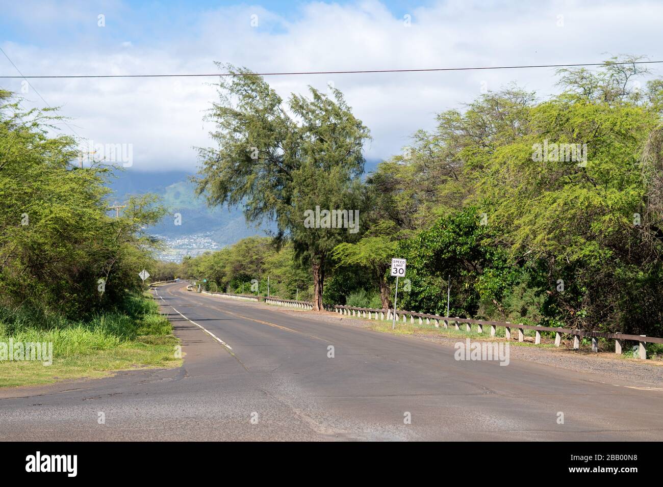 Empty Beach Parks chiuso a Maui, Hawaii durante Covid-19 Pandemic Foto Stock